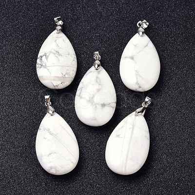 Natural Howlite Pendants G-D084-01P-B16-1