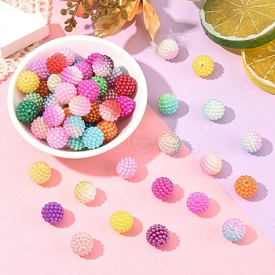100Pcs 2 Styles Imitation Pearl Acrylic Beads OACR-YW0002-59-1