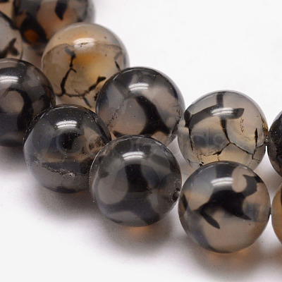 Natural Dragon Veins Agate Bead Strands X-G-K166-14-8mm-01-1