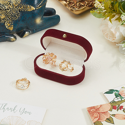 1Pc Rectangle Velvet Couple Rings Box CON-BBC0001-20A-1
