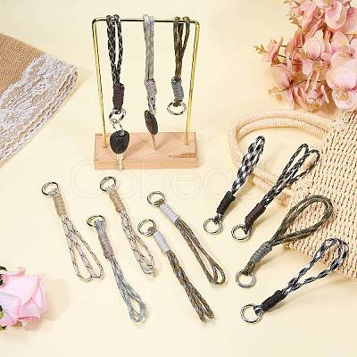 12Pcs 6 Colors Polyester & Spandex Parachute Cord Pendant Decorations HJEW-SZ00128-1