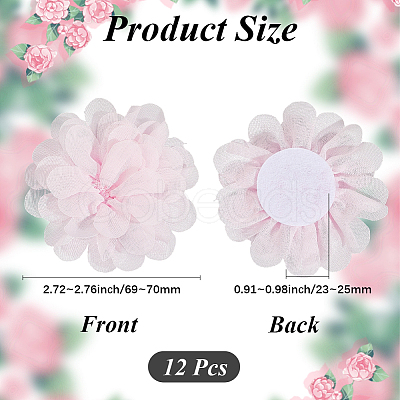 12Pcs 3D Chiffon Flower DIY-GF0012-47B-1
