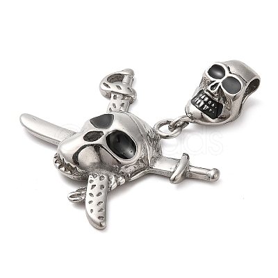 Halloween 304 Stainless Steel Enamel Pendants STAS-Q317-05C-AS-1