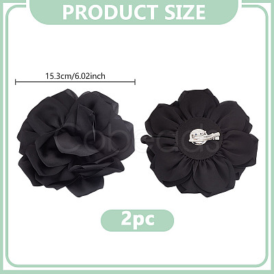 2Pcs Polyester Flower Iron Pins JEWB-GO0001-18E-1