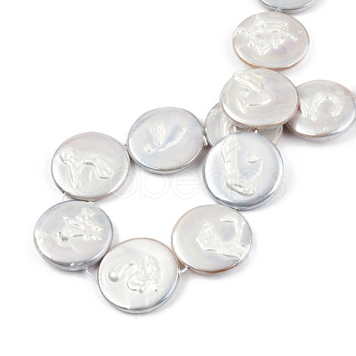 Plating Natural Freshwater Shell Beads Strands SHEL-N026-225A-1