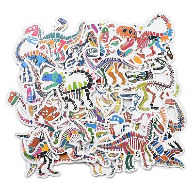 50Pcs Cartoon Dinosaur Paper Self-Adhesive Picture Stickers AJEW-S086-06-1