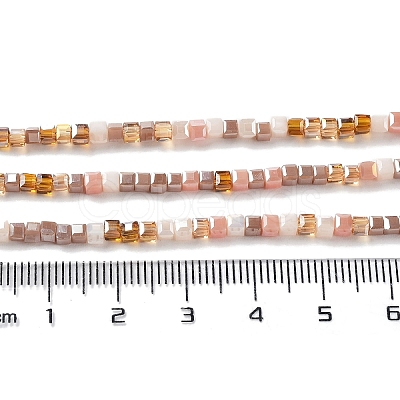 Gradient Color Electroplate Glass Bead Strands X-GLAA-E042-05-B06-1