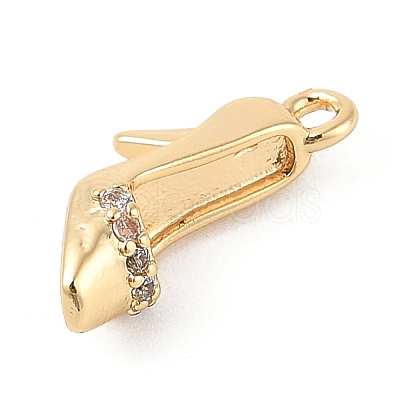 Brass Micro Pave Clear Cubic Zirconia Pendants KK-R219-34A-G-1