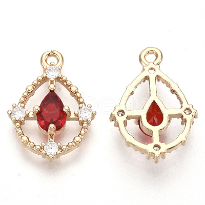 Golden Tone Brass Pendants X-GLAA-R212-10B-1