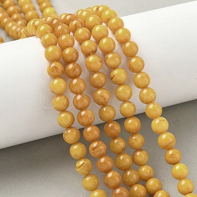 Natural Beeswax Beads Strands G-L095-B02-7mm-01-1