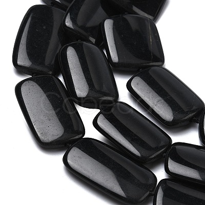 Natural Black Stone Beads Strands G-L650-C01-01-1