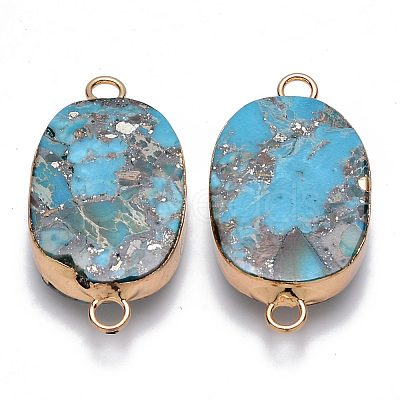 Synthetic Gold Line Imperial Jasper Links connectors G-R457-12-1