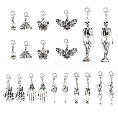 Skull Alloy Replacement Zipper Sliders HJEW-FH00006-1