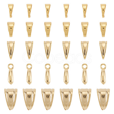 40Pcs 5 Styles Brass Snap On Bails KK-TA0008-87-1