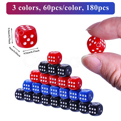 180Pcs 3 Colors Acrylic Beads OACR-CA0001-22-1