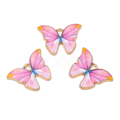 Light Gold Tone Alloy Enamel Pendants ENAM-M059-05KCG-02-1