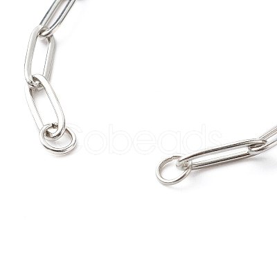 Tarnish Resistant 304 Stainless Steel Paperclip Chains Bracelet Making X-AJEW-JB01038-02-1