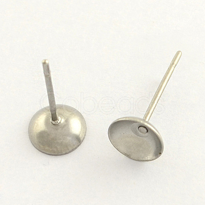 Tarnish Resistant 304 Stainless Steel Post Stud Earring Findings STAS-R063-49-1