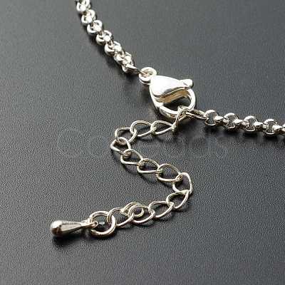 304 Stainless Steel Rolo Chain Necklaces NJEW-JN03543-1