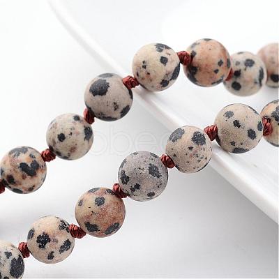 Natural Dalmatian Necklaces NJEW-D264-12-1
