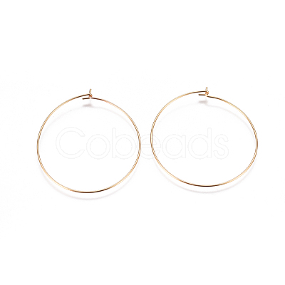 304 Stainless Steel Hoop Earrings Findings STAS-F227-54E-G-1
