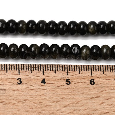 Natural Golden Sheen Obsidian Beads Strands G-A280-A15-01-1