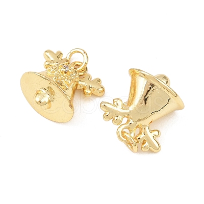 Brass Micro Pave Cubic Zirconia Pendants KK-G544-44G-1