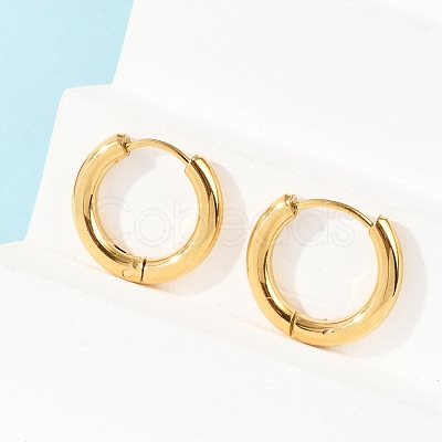 Ion Plating(IP) 304 Stainless Steel Huggie Hoop Earrings X-EJEW-O087-06B-1