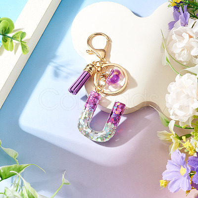 Alloy Resin Heart Keychains KEYC-TADJ0002-01G-U-1