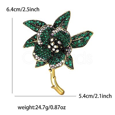 Flower Alloy Rhinestone Brooches for Backpack Clothes PW-WG76595-02-1