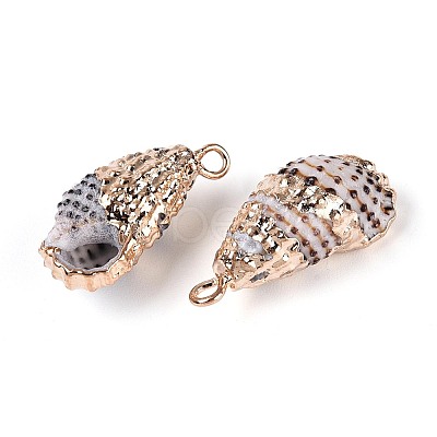 Electroplated Natural Shell Pendants BSHE-T015-04-1