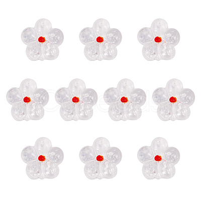 10Pcs Transparent Handmade Bumpy Lampwork Beads LAMP-TADJ0001-48F-1