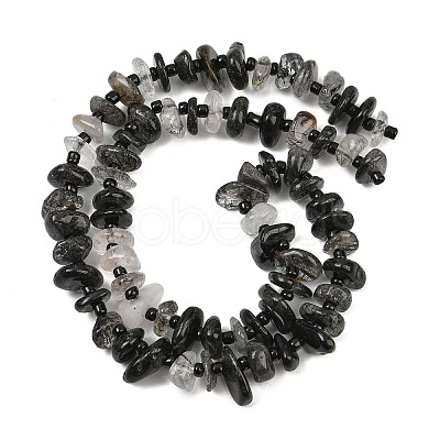 Natural Tourmalinated Quartz Beads Strands GG-CBA3A44-B01-01-1