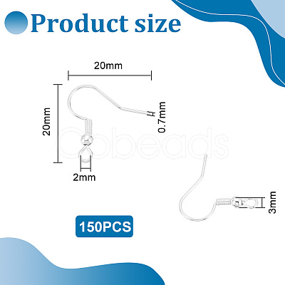 150Pcs 304 Stainless Steel Earring Hooks STAS-UN0058-82-1