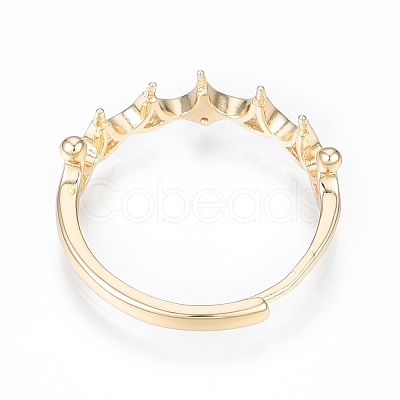 Brass Micro Clear Cubic Zirconia Adjustable Ring Settings LS-KK-T062-238G-1