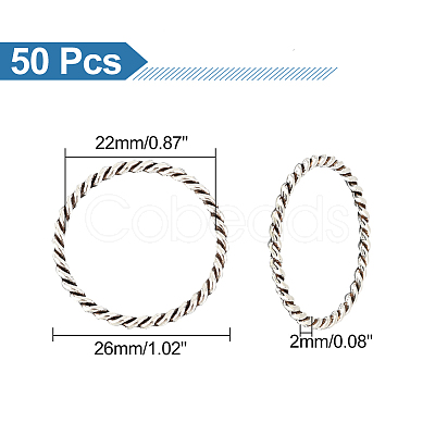 50Pcs Tibetan Style Alloy Linking Rings FIND-UN0002-01AS-1