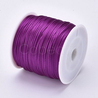 Round Nylon Satin Rattail Cord LS-NWIR-WH0009-15A-17-1
