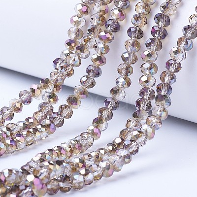 Electroplate Transparent Glass Beads Strands EGLA-A034-T2mm-Z02-1
