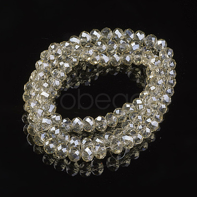 Electroplate Transparent Glass Beads Strands EGLA-A034-T2mm-Y06-1