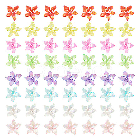 80Pcs 8 Colors Acrylic Bead Caps MACR-TA0002-01-1