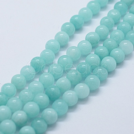 Natural & Dyed White Jade Bead Strands G-P370-02-8mm-1