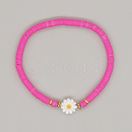 Bohemian Vacation Style Handmade Polymer Clay Heishi Beads Stretch Bracelets ZJ5032-8-1