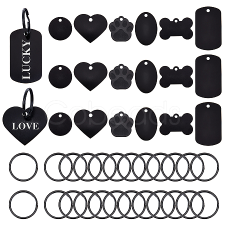 24Pcs 6 Style Aluminium Pendants ALUM-GA0001-03-1