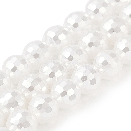 Electroplated Glass Pearl Beads Strands BSHE-C007-A01-02-1-1