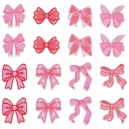 16Pcs 8 Styles Computerized Embroidery Cloth Self Adhesive Patches PATC-HS0001-05-1