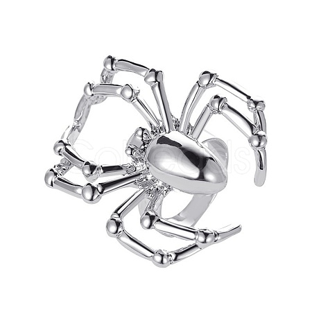 Alloy Spider Adjustable Ring for Halloween RJEW-O048-01P-1