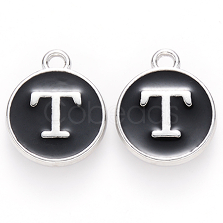 Platinum Plated Alloy Charms X-ENAM-S118-02T-P-1