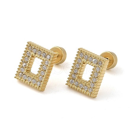 304 Stainless Steel with Rhinestone Stud Earrings EJEW-G364-19G-1