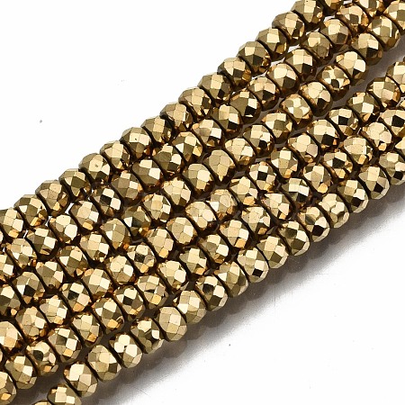 Electroplate Non-magnetic Synthetic Hematite Beads Strands G-T114-44G-1