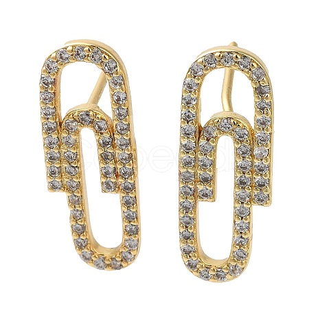 Rack Plating Brass Stud Earrings EJEW-C102-31G-1